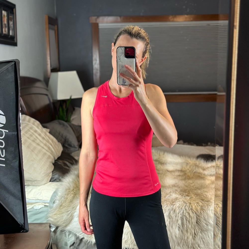 Nike Dri-Fit Work-Out Athletic Halter Top, Red, Small